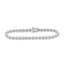  14k White Gold Womens Round Diamond Tennis Bracelet 2 Cttw
