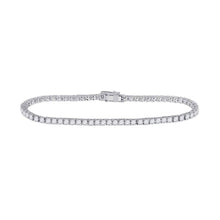  14k White Gold Womens Round Diamond Tennis Bracelet 4 Cttw
