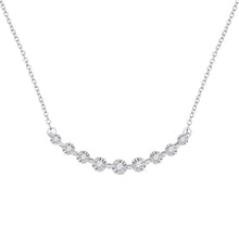  10k White Gold Womens Round Diamond Fashion Necklace 1/5 Cttw