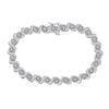 10k White Gold Womens Round Diamond Tennis Bracelet 1 Cttw