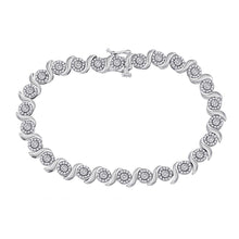  10k White Gold Womens Round Diamond Tennis Bracelet 1 Cttw