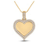14k Yellow Gold Mens Round Diamond Heart Picture Memory Pendant 2-1/2 Cttw