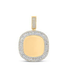  14k Yellow Gold Mens Baguette Diamond Picture Memory Charm Pendant 4 Cttw