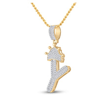  10k Yellow Gold Mens Baguette Diamond Crown Y Letter Charm Pendant 1/2 Cttw