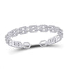 14k White Gold Womens Baguette Diamond Bangle Bracelet 2-1/2 Cttw