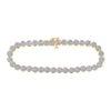 14k Yellow Gold Mens Round Diamond Cluster Bracelet 2 Cttw