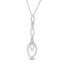  10k White Gold Womens Round Diamond Dangle Fashion Pendant 1/5 Cttw
