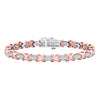 10k Two-tone Gold Womens Round Diamond Link Bracelet 1/2 Cttw