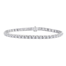  14k White Gold Womens Round Diamond Tennis Bracelet 3 Cttw