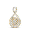 14k Yellow Gold Womens Round Diamond Cluster Pendant 1/4 Cttw