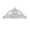 10k White Gold Womens Round Diamond Crown Fashion Pendant 1/6 Cttw