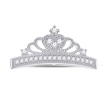  10k White Gold Womens Round Diamond Crown Fashion Pendant 1/6 Cttw