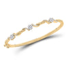 14k Yellow Gold Womens Round Diamond Bangle Bracelet 1/2 Cttw