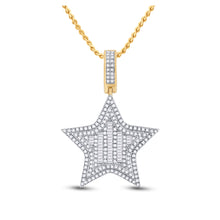  14k Yellow Gold Mens Round Diamond Star Charm Pendant 3/4 Cttw