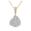 14k Yellow Gold Mens Round Diamond Allah Islam Charm Pendant 5/8 Cttw