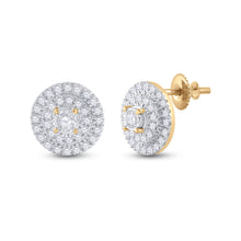  10k Yellow Gold Womens Round Diamond Circle Earrings 1/4 Cttw