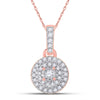 10k Rose Gold Womens Round Diamond Circle Pendant 1/6 Cttw