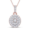 10k Rose Gold Womens Round Diamond Oval Pendant 1/3 Cttw