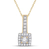 10K Yellow Gold Diamond Micro Pave Setting 1/5 ctw Pendant