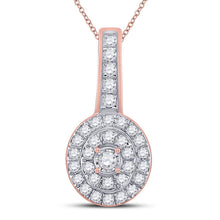  10k Rose Gold Womens Round Diamond Fashion Pendant 1/3 Cttw