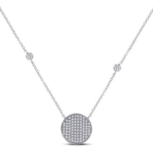  10k White Gold Womens Round Diamond Circle Cluster Necklace 1/4 Cttw