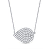 10k White Gold Womens Round Diamond Teardrop Necklace 1/5 Cttw