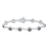 10k White Gold Womens Round Brown Diamond Infinity Bracelet 2-1/5 Cttw
