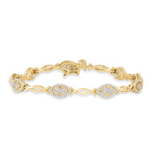  14k Yellow Gold Womens Baguette Diamond Fashion Bracelet 1 Cttw