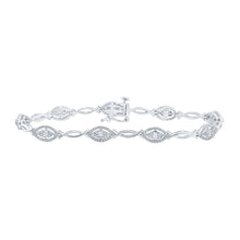  14k White Gold Womens Baguette Diamond Fashion Bracelet 1 Cttw