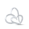 10k White Gold Womens Round Diamond Heart Pendant 1/6 Cttw