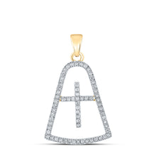  10k Yellow Gold Womens Round Diamond Cross Pendant 1/5 Cttw