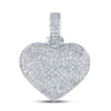 10k White Gold Womens Round Diamond Charmed Heart Pendant 3/4 Cttw