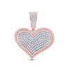 10k Rose Gold Mens Round Diamond Charm Pendant 3/4 Cttw