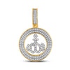 10k Yellow Gold Mens Round Diamond Allah Islam Charm Pendant 1/2 Cttw