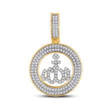  10k Yellow Gold Mens Round Diamond Allah Islam Charm Pendant 1/2 Cttw
