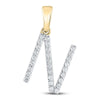 10k Yellow Gold Womens Round Diamond N Initial Letter Pendant 1/5 Cttw