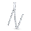 10k White Gold Womens Round Diamond Initial N Letter Pendant 1/5 Cttw