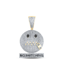  10k Yellow Gold Mens Round Diamond No Snitching Phrase Pendant 2 Cttw