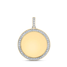  10k Yellow Gold Mens Round Diamond Memory Circle Charm Pendant 1-3/4 Cttw