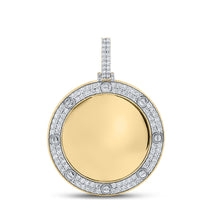  10k Yellow Gold Mens Round Diamond Mirror Circle Charm Pendant 2 Cttw