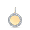 10k Yellow Gold Mens Baguette Diamond Memory Circle Charm Pendant 1-1/2 Cttw