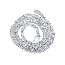  10k White Gold Mens Round Diamond 22-inch Link Chain Necklace 3-1/4 Cttw