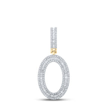  10k Yellow Gold Mens Baguette Diamond Initial O Letter Charm Pendant 1 Cttw