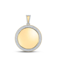  14k Yellow Gold Mens Round Diamond Memory Circle Charm Pendant 4 Cttw