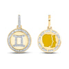 10k Yellow Gold Mens Baguette Diamond Gemini Sign Charm Pendant 1/2 Cttw