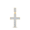 10k Yellow Gold Mens Round Diamond Cross Charm Pendant 1 Cttw