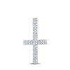 10k Yellow Gold Mens Round Diamond Cross Charm Pendant 1 Cttw
