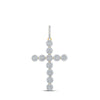 10k Yellow Gold Mens Round Diamond Cross Charm Pendant 1-1/3 Cttw