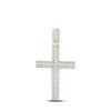 14k Yellow Gold Mens Round Diamond Cross Charm Pendant 4-1/4 Cttw