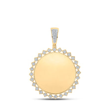  10k Yellow Gold Mens Round Diamond Memory Circle Charm Pendant 1/2 Cttw